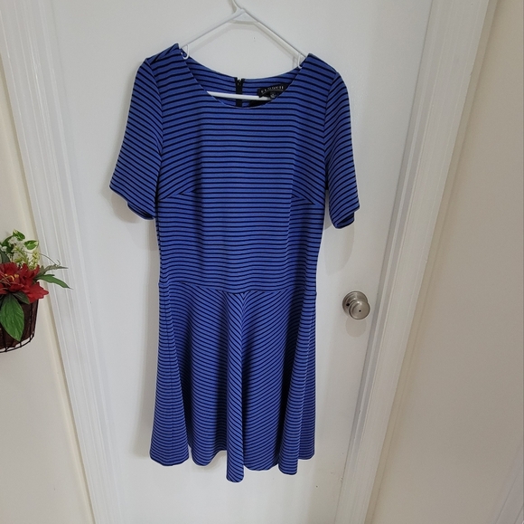 Eloquii Drop Waist Striped   tailored textured  stretchy Dress sz14 plus… - Picture 1 of 11